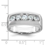 14k White Gold IBGoodman Men's Polished & Satin 5-Stone Ring Mounting - Image 3