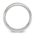 IBGoodman 10k Two-tone Men's Polished Satin and Cut-Out 1/6 Carat A Quality Diamond 3-Stone Ring - Image 2