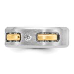 IBGoodman 10k Two-tone Men's Polished Satin and Cut-Out 1/6 Carat A Quality Diamond 3-Stone Ring - Image 5