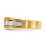 14k Two-tone IBGoodman Men's Polished and Satin Diamond Ring Mounting - Image 5