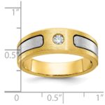 14k Two-tone IBGoodman Men's Polished and Satin Diamond Ring Mounting - Image 3