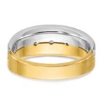 14k Two-tone IBGoodman Men's Polished and Satin 1/4 carat Diamond Complete Ring - Image 7