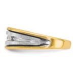 IBGoodman 14k Two-tone with Black Rhodium Men's Polished Satin and Grooved 5-Stone 1/4 Carat AA Quality Diamond Ring - Image 5