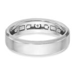 14k Two-tone IBGoodman Men's Polished and Satin Diamond Complete Ring - Image 7