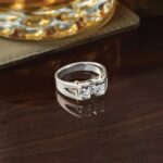 IBGoodman 10k Two-tone Men's Polished Satin and Cut-Out 3-Stone 3/4 Carat A Quality Diamond Ring - Image 9