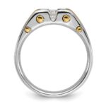 10k Two-tone IBGoodman Men's Polished and Satin Diamond Complete Ring - Image 2