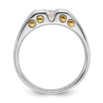 IBGoodman 14k Two-Tone 3/8 carat Lab Grown Diamond VS/SI+ G+ Polished and Satin Cut-Out Solitaire Complete Men's Ring - Image 2