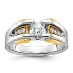 14k Two-tone IBGoodman Men's 1/2 carat Diamond Complete Ring