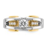 IBGoodman 14k Two-tone 1/2 carat Lab Grown Diamond VS/SI+ G+ Complete Men's Ring - Image 4