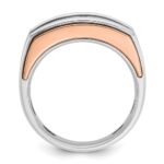 IBGoodman 10k White and Rose Gold Men's Polished and Cut-Out 5-Stone 1 Carat A Quality Diamond Ring - Image 2