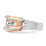 IBGoodman 10k White and Rose Gold Men's Polished and Cut-Out 5-Stone Ring Mounting - Image 5
