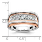 IBGoodman 10k White and Rose Gold Men's Polished and Cut-Out 5-Stone Ring Mounting - Image 3
