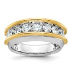 14k Two-tone IBGoodman Men's Polished 7-Stone Ring Mounting