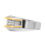 IBGoodman 14k Two-tone 1 1/2 carat Lab Grown Diamond VS/SI+ G+ Complete Men's Ring - Image 3