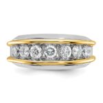 14k Two-tone IBGoodman Men's Polished 7-Stone Ring Mounting - Image 6