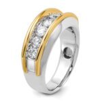 IBGoodman 14k Two-tone 1 1/2 carat Lab Grown Diamond VS/SI+ G+ Complete Men's Ring - Image 6