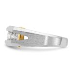 IBGoodman 14k Two-tone Men's Polished and Satin Cut-Out 5-Stone 1 Carat AA Quality Diamond Ring - Image 4