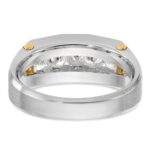 IBGoodman 14k Two-tone Men's Polished and Satin Cut-Out 5-Stone Ring Mounting - Image 6