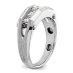 IBGoodman 14k White Gold 3/4 carat Lab Grown Diamond VS/SI+ G+ Five Stone Complete Polished and Satin Men's Ring - Image 6