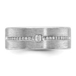 14k White Gold IBGoodman Men's Polished and Satin Ring Mounting - Image 6