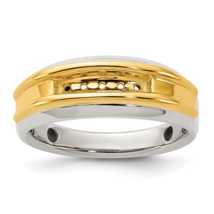 IBGoodman 14k Two-tone Five Stone Polished Men's Ring Mounting