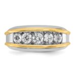 IBGoodman 10k Two-tone Men's Polished 5-Stone 1 Carat A Quality Diamond Ring - Image 6