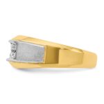 14k Two-tone IBGoodman Men's Polished and Satin 2-Row Ring Mounting - Image 5