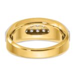 14k Two-tone IBGoodman Men's Polished and Satin 2-Row Ring Mounting - Image 7