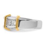 IBGoodman 14k Two-tone Men's Polished 7-Stone 1 Carat AA Quality Diamond Ring - Image 5