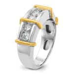 IBGoodman 14k Two-tone Men's Polished 7-Stone 1 Carat AA Quality Diamond Ring - Image 8