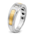 14k Two-tone IBGoodman Men's Polished and Satin 1/5 carat Diamond Complete Ring - Image 8