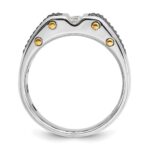 IBGoodman 14k Two-tone with Black Rhodium 1/4 carat Lab Grown Diamond VS/SI+ G+ Complete Polished and Textured Men's Ring - Image 2