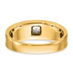 10k Yellow Gold with Black Rhodium IBGoodman Men's Polished and Brushed Black and White Diamond Ring - Image 7