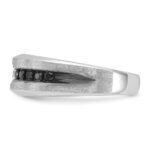 14k White Gold with Black Rhodium IBGoodman Men's Polished and Brushed Black and White Diamond Complete Ring - Image 5