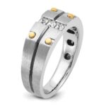 14k Two-tone IBGoodman Men's Polished and Satin Diamond Ring Mounting - Image 8