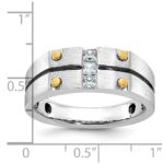 14k Two-tone IBGoodman Men's Polished and Satin Diamond Ring Mounting - Image 3