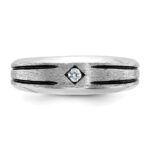 10k White Gold IBGoodman Men's w/Black Rhod Satin Diamond Complete Ring - Image 6