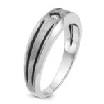 10k White Gold IBGoodman Men's w/Black Rhod Satin Diamond Complete Ring - Image 8