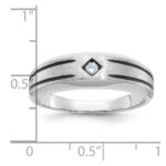 10k White Gold IBGoodman Men's w/Black Rhod Satin Diamond Complete Ring - Image 3