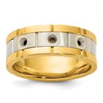 IBGoodman 14k Two-tone Three Stone Prong Set Men's Ring Mounting