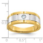 IBGoodman 10k Two-tone Men's Polished Satin and Grooved Ring Mounting - Image 2