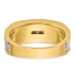IBGoodman 14k Two-tone Men's Polished and Grooved 5-Stone Ring Mounting - Image 7