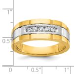IBGoodman 14k Two-tone Men's Polished and Grooved 5-Stone Ring Mounting - Image 3