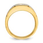 14k Two-tone IBGoodman Men's Polished and Satin 1/4 carat Diamond Complete Ring - Image 2