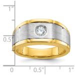 14k Two-tone IBGoodman Men's Polished and Satin Diamond Ring Mounting - Image 3