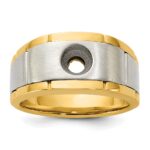 IBGoodman 14k Two-tone Men's Polished Satin and Grooved Ring Mounting