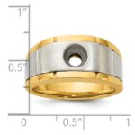 IBGoodman 10k Two-tone Men's Polished Satin and Grooved Ring Mounting - Image 3