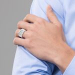 True Origin IBGoodman 14k White Gold 1 carat Lab Grown Diamond VS/SI+ G+ Complete Polished and Satin Men's Ring - Image 7