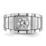 True Origin IBGoodman 14k White Gold 1 carat Lab Grown Diamond VS/SI+ G+ Complete Polished and Satin Men's Ring - Image 4