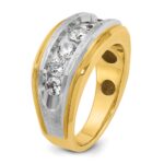 IBGoodman 14k Men's Polished Satin and Grooved 7-Stone Ring Mounting - Image 8